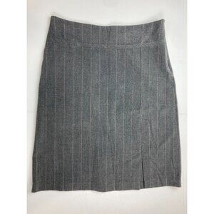 Forever 21 Womens M Pencil Skirt Gray with Light Pink Pin Stripes with Front Sli